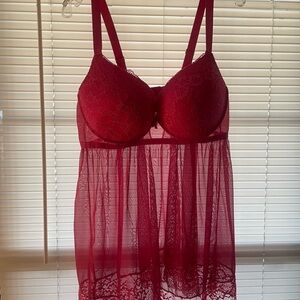 Daisy Fuentes Red Lace Chemise